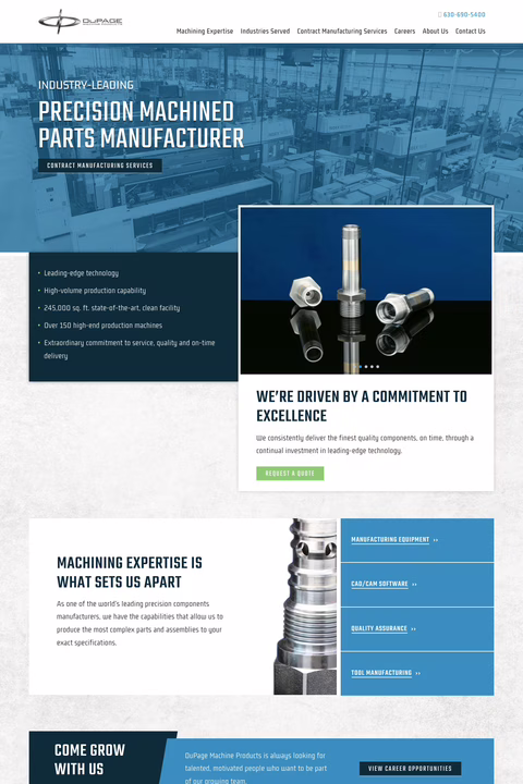 Dupage-Machine-Products Homepage 1440px