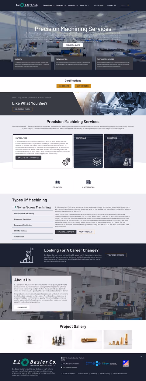 E-J-Basler-Company Homepage 1440px