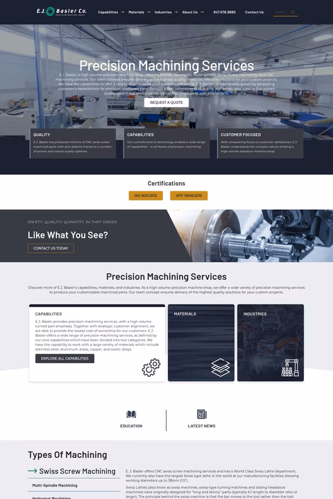 E-J-Basler-Company Homepage 1440px