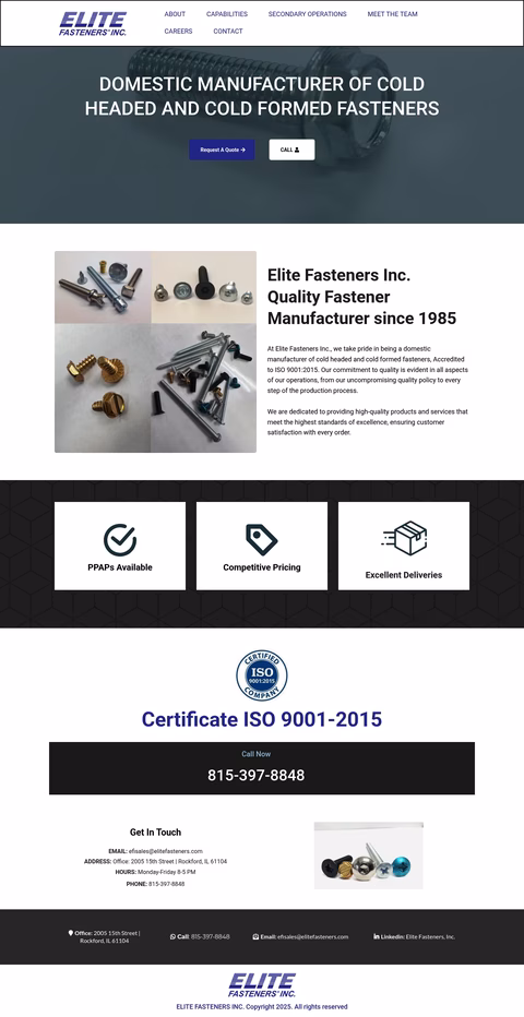 Elite-Fasteners Homepage 1440px
