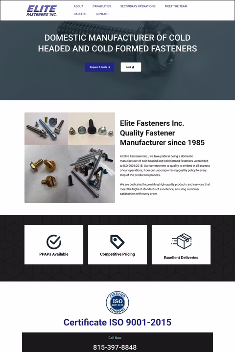 Elite-Fasteners Homepage 1440px
