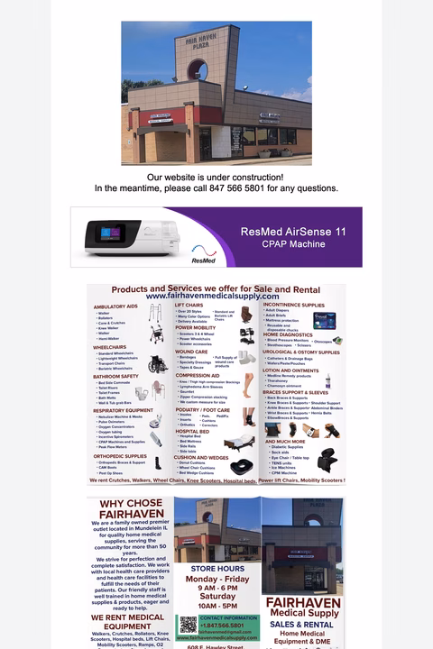 Fair-Haven-Medical-Supply Homepage 1440px