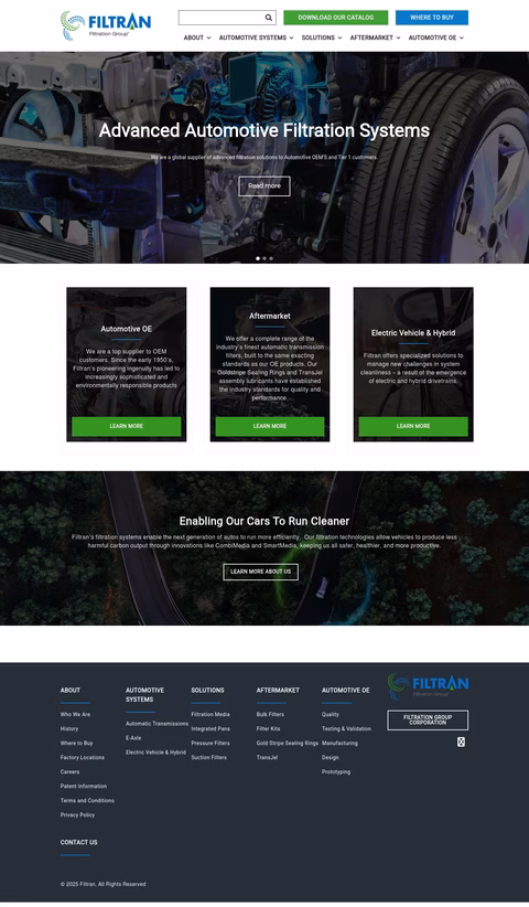 Filtran Homepage 1440px