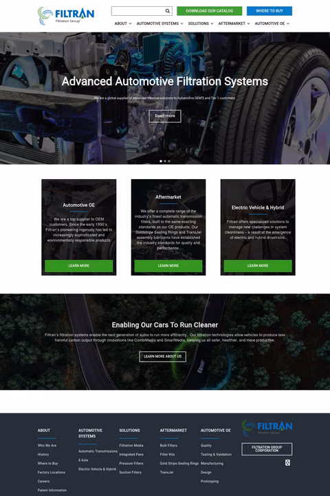 Filtran Homepage 1440px