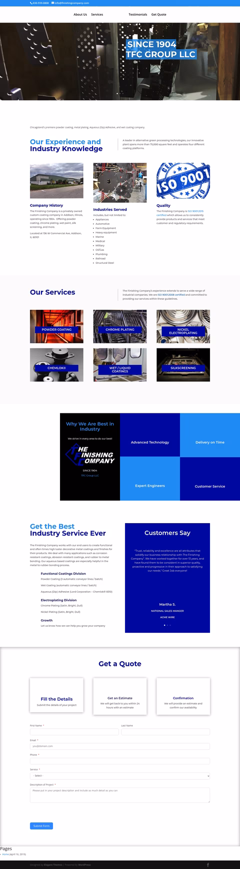 Finishing-Company Homepage 1440px