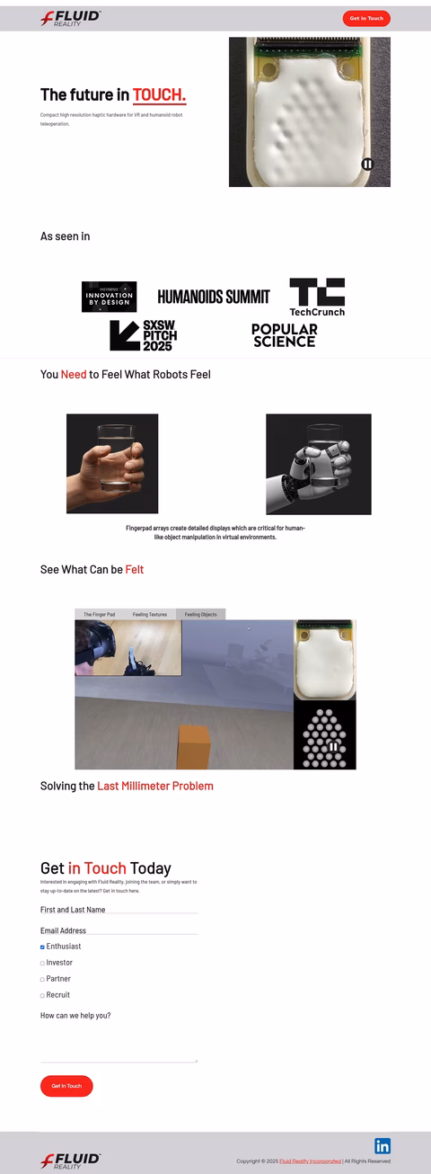 Fluid-Reality Homepage 1440px