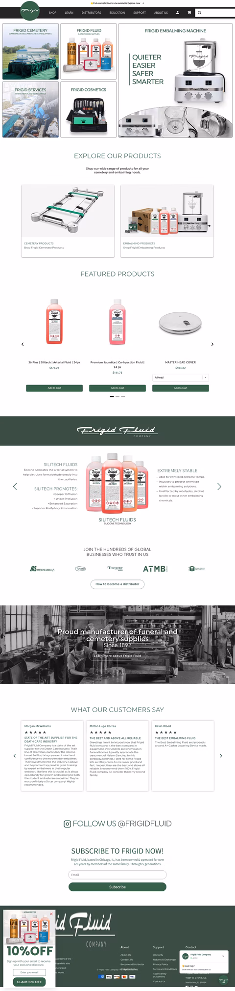 Frigid-Fluid-Company Homepage 1440px