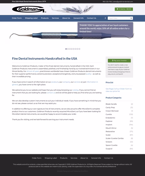 Goldman-Products Homepage 1440px