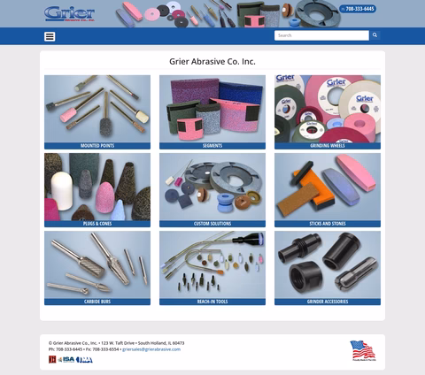 Grier-Abrasive-Company Homepage 1440px