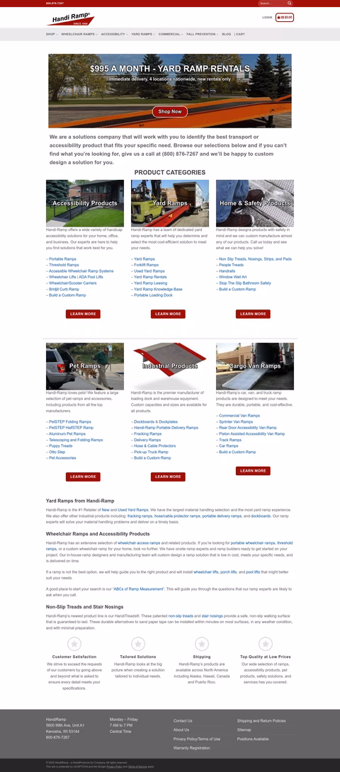 Handi-Ramp Homepage 1440px