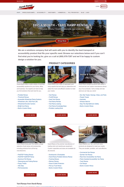 Handi-Ramp Homepage 1440px