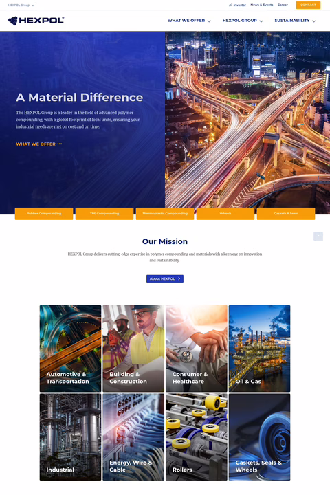 Hexpol-Group Homepage 1440px