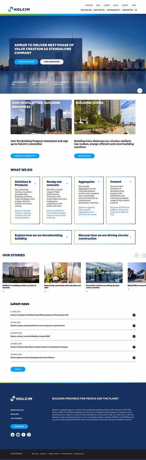 Holcim Homepage 1440px