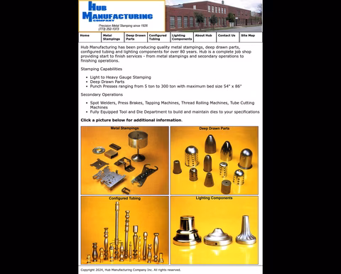 Hub-Manufacturing-Co Homepage 1440px