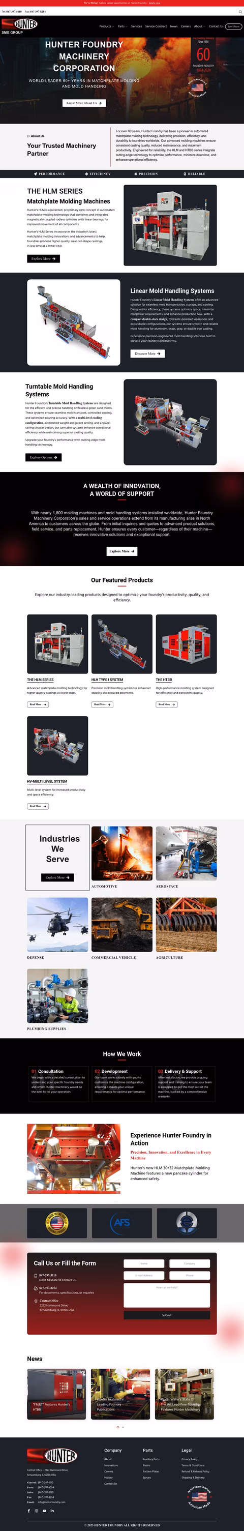 Hunter-Foundry-Machinery Homepage 1440px