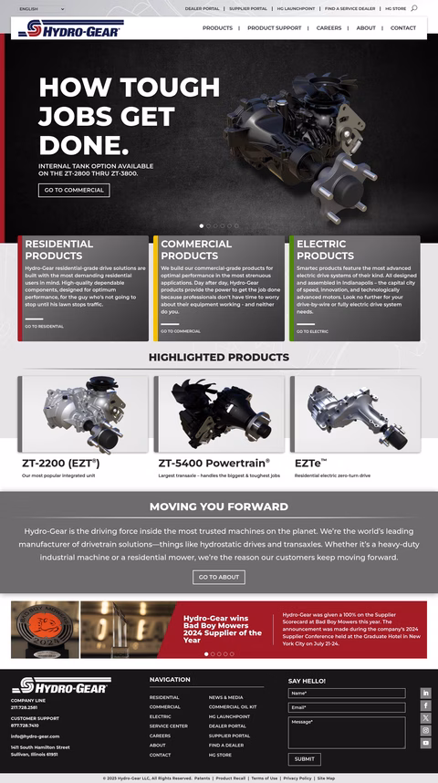 Hydro-Gear Homepage 1440px