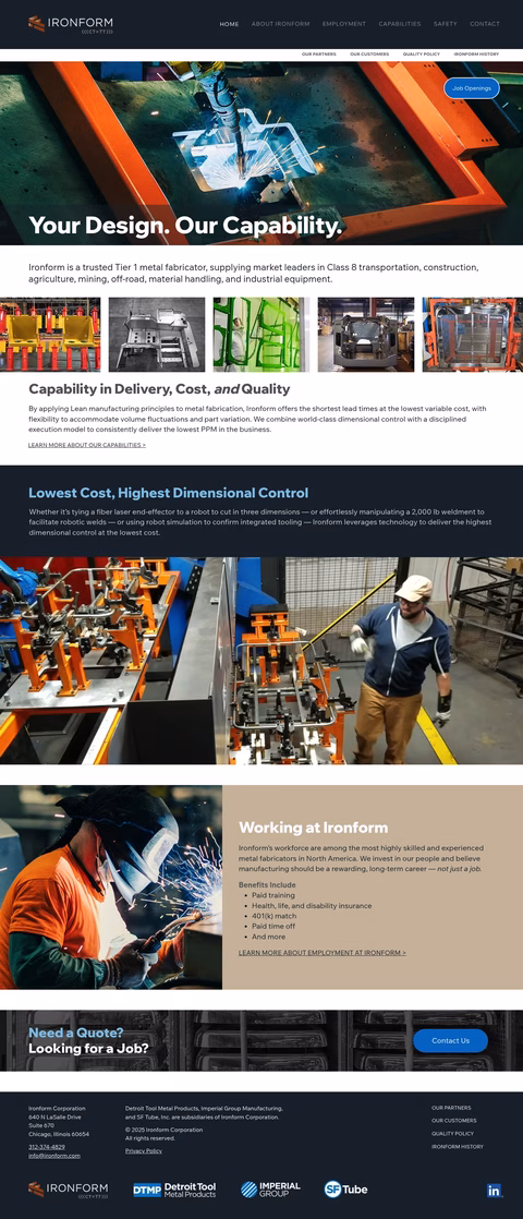 Ironform Homepage 1440px