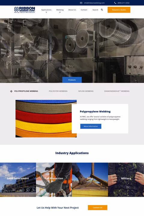 Ribbon-Webbing-Corporation Homepage 1440px