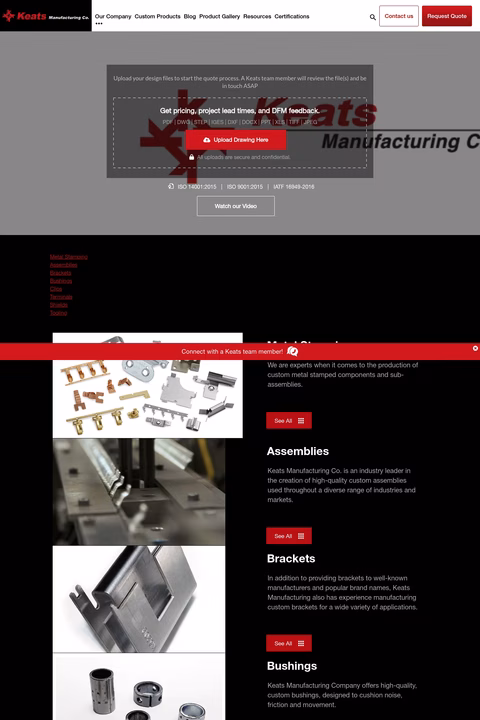 Keats-Manufacturing-Co Homepage 1440px
