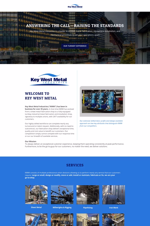 Key-West-Metal-Industries Homepage 1440px