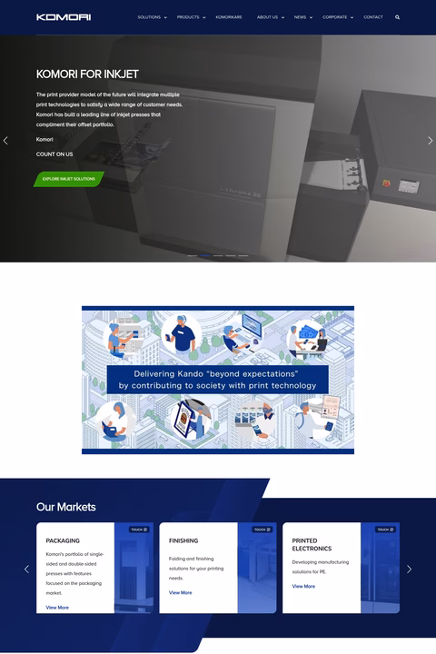 Komori-America Homepage 1440px