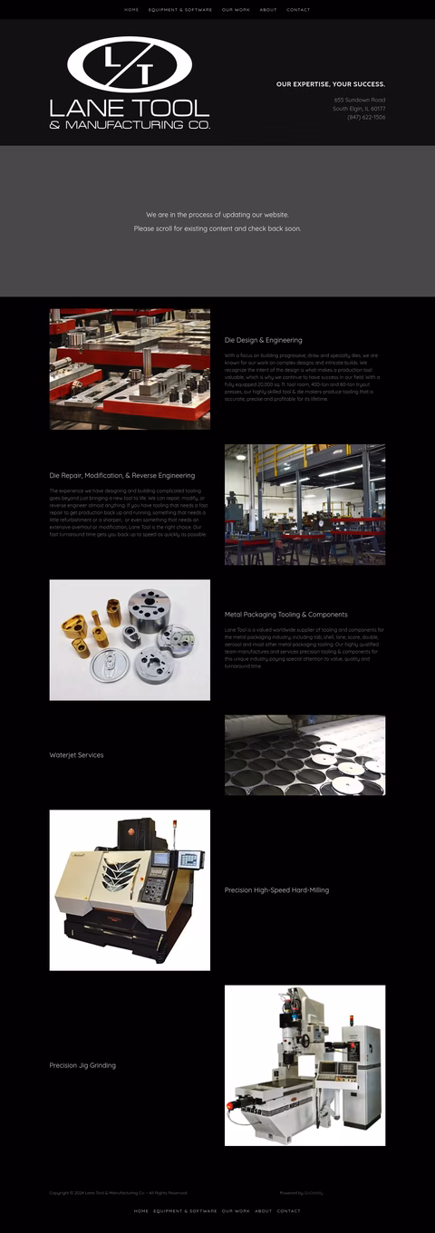 Lane-Tool-Manufacturing Homepage 1440px