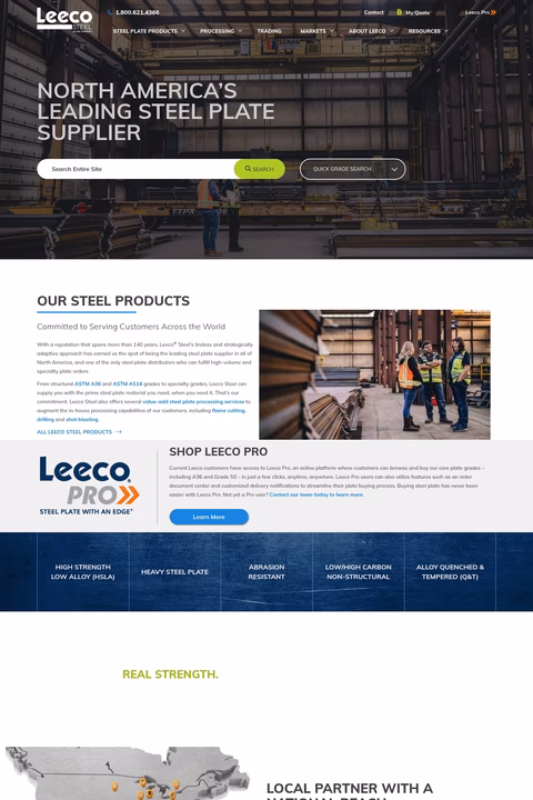 Leeco-Steel Homepage 1440px