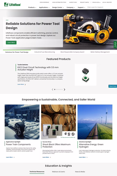 Littelfuse Homepage 1440px