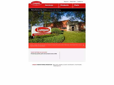 Lunquist-Manufacturing Homepage 1440px