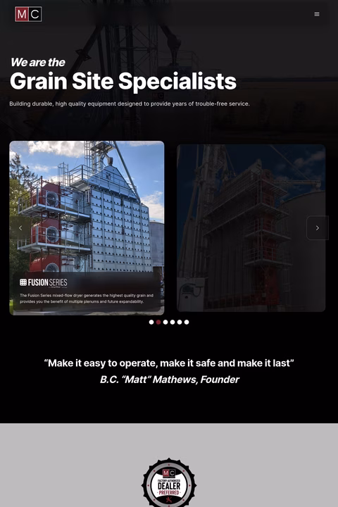 Mathews-Company Homepage 1440px