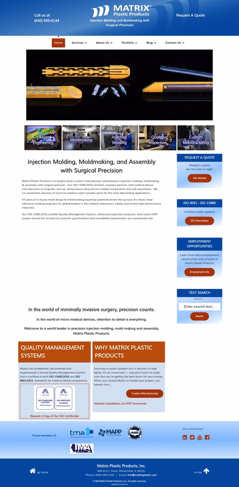 Matrix-Plastic-Products Homepage 1440px