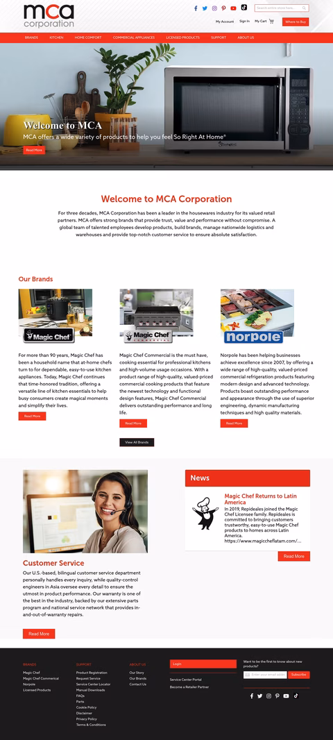 Mc-Appliance-Corporation Homepage 1440px