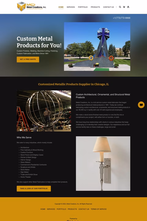 Metal-Creations-Inc Homepage 1440px