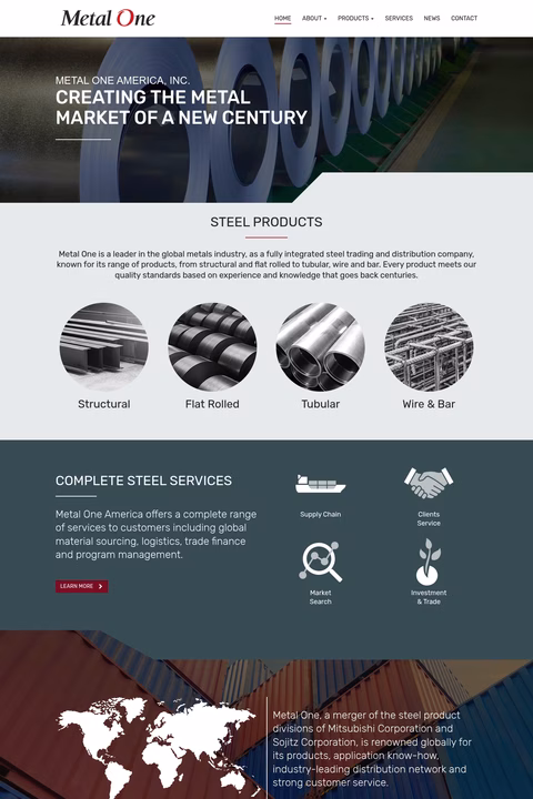Metal-One-America Homepage 1440px