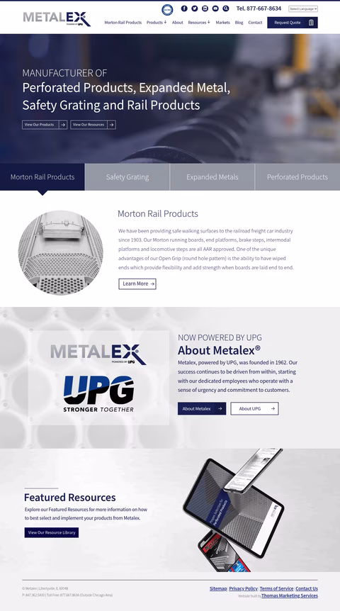 Metalex Homepage 1440px