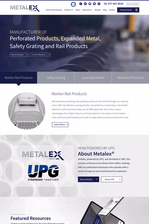 Metalex Homepage 1440px