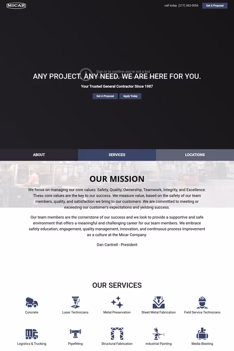 The-Micar-Company Homepage 1440px