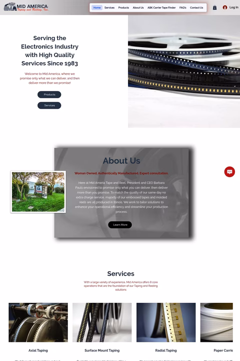 Mid-America-Taping-Reeling Homepage 1440px