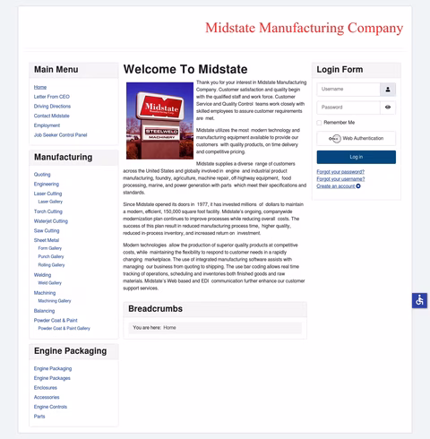 Midstate-Manufacturing-Co Homepage 1440px
