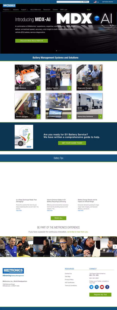 Midtronics Homepage 1440px