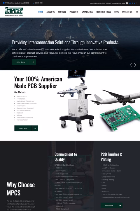 Midwest-Printed-Circuit-Services Homepage 1440px