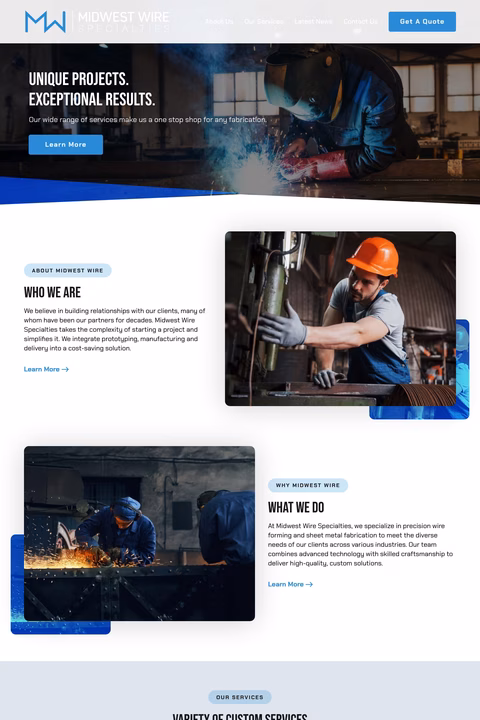 Midwest-Wire-Specialties Homepage 1440px