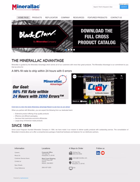 Minerallac Homepage 1440px