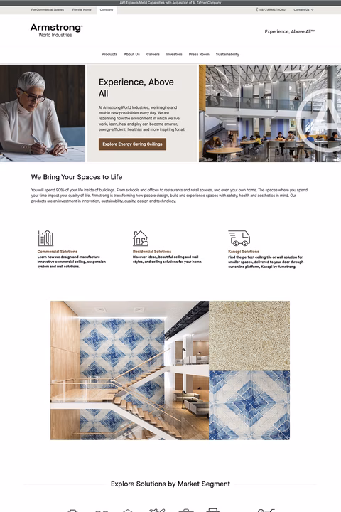 Armstrong-Ceilings Homepage 1440px