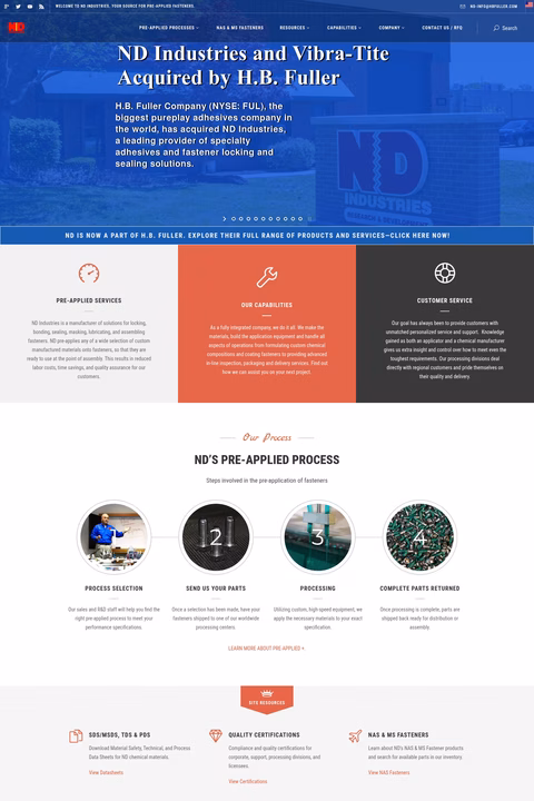 Nd-Industries Homepage 1440px