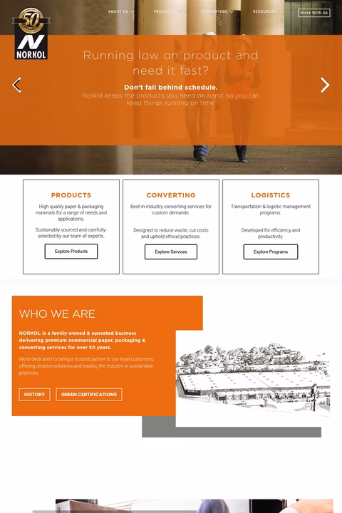 Norkol-Converting Homepage 1440px