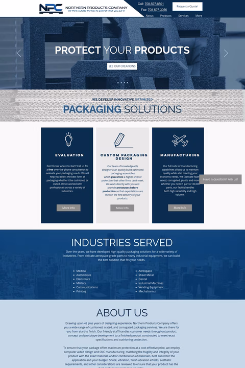 Northern-Products-Company Homepage 1440px