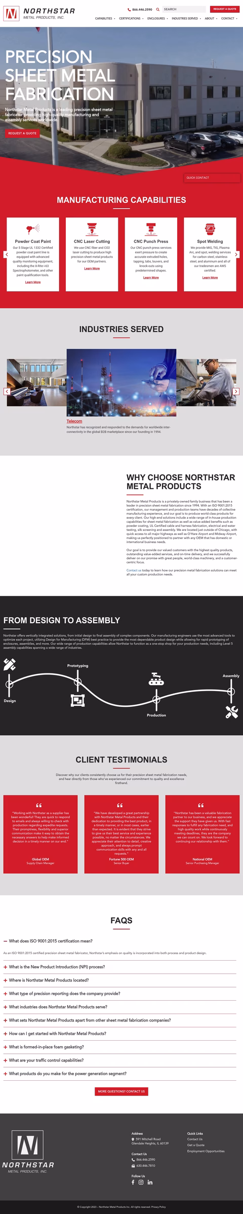 Northstar-Metal-Products Homepage 1440px