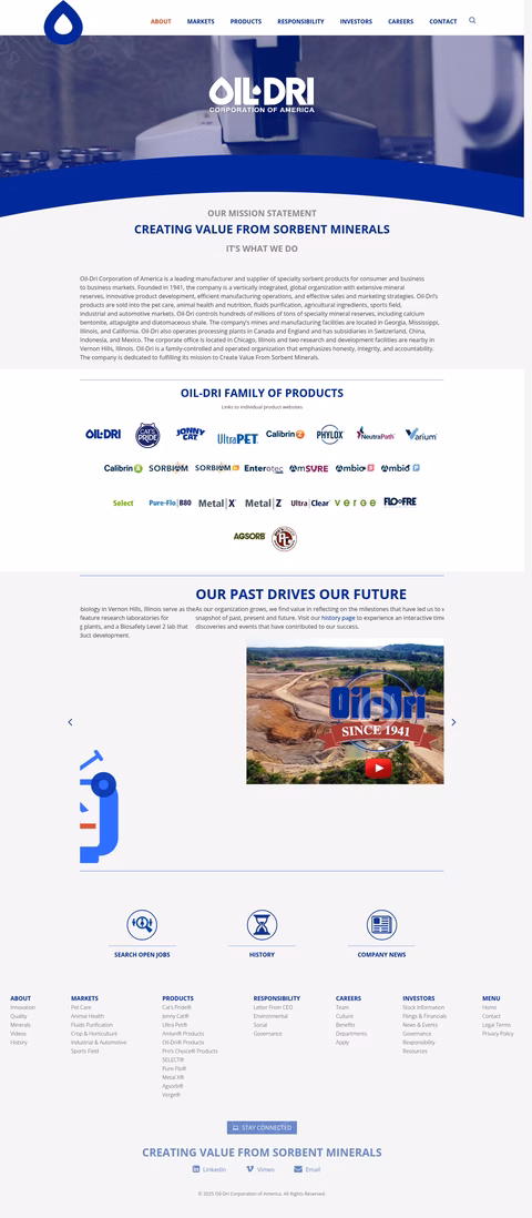 Oil-Dri-Corporation-Of-America Homepage 1440px