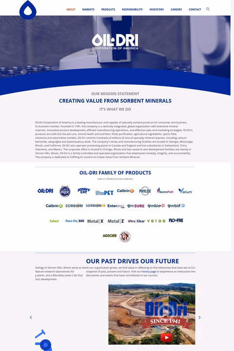 Oil-Dri-Corporation-Of-America Homepage 1440px